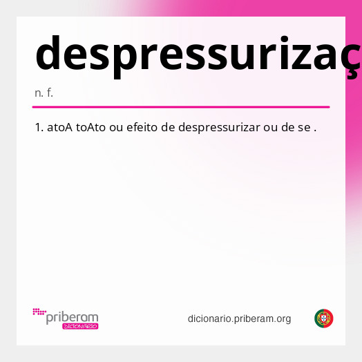 Significado de despressurização