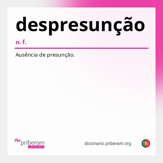 Significado de despresunção