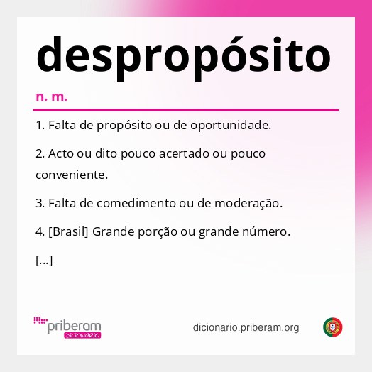 Significado de despropósito