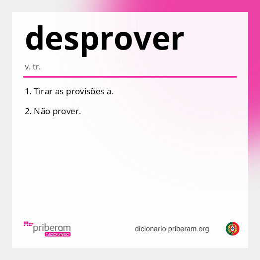 Significado de desprover