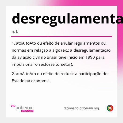 Significado de desregulamentação