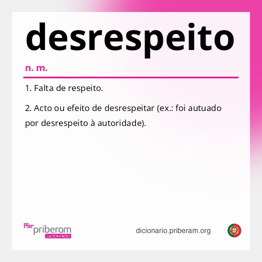 Significado de desrespeito