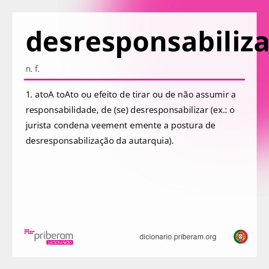 Significado de desresponsabilização