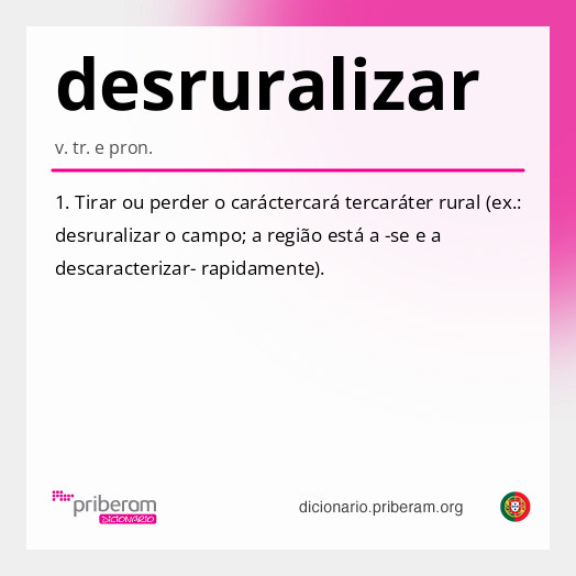 Significado de desruralizar