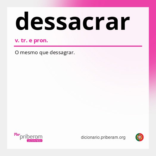 Significado de dessacrar