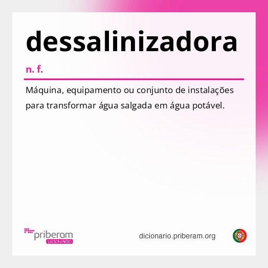 Significado de dessalinizadora