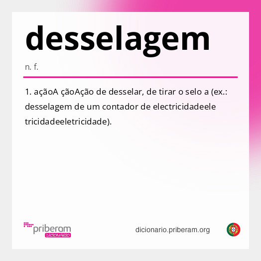 Significado de desselagem