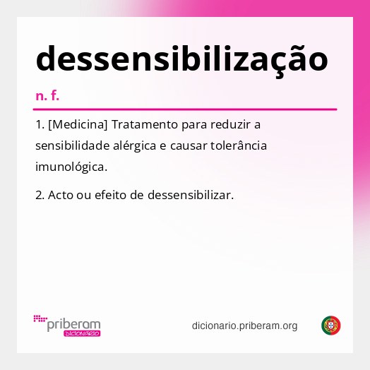 Significado de dessensibilização