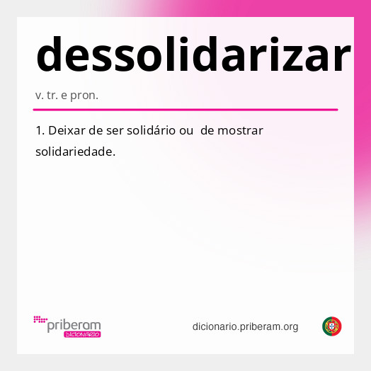 Significado de dessolidarizar