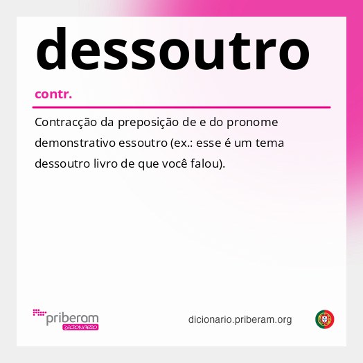 Significado de dessoutro