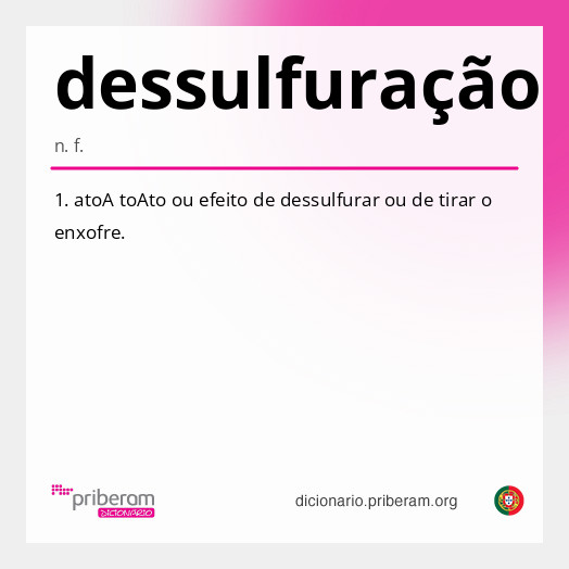 Significado de dessulfuração
