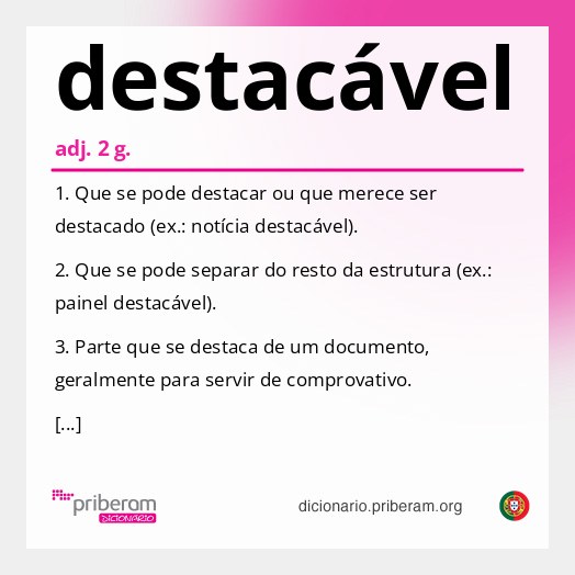 Significado de destacável