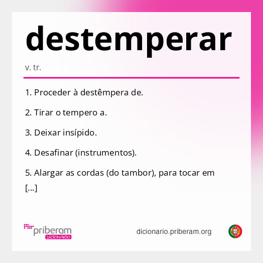 Significado de destemperar