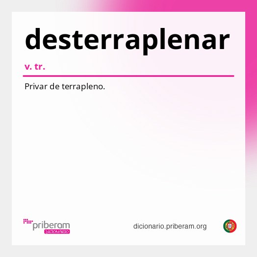 Significado de desterraplenar