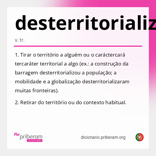 Significado de desterritorializar