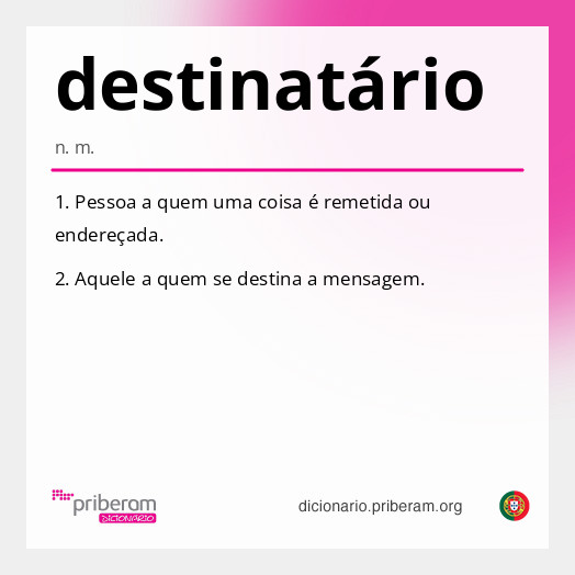 Significado de destinatário