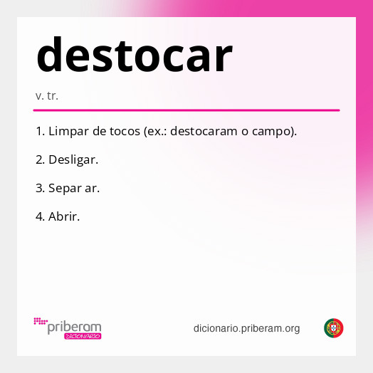 Significado de destocar
