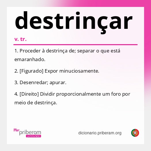 Significado de destrinçar