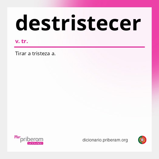 Significado de destristecer