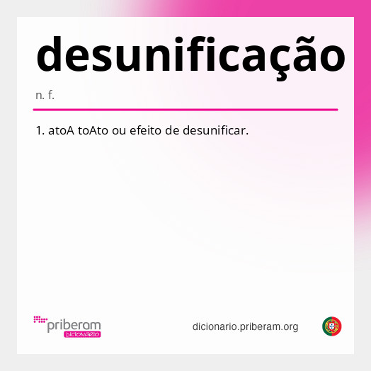 Significado de desunificação