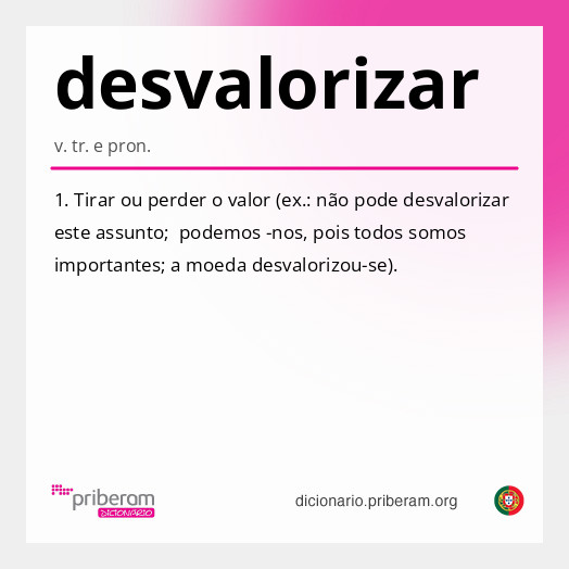 Significado de desvalorizar