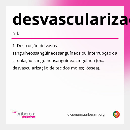 Significado de desvascularização