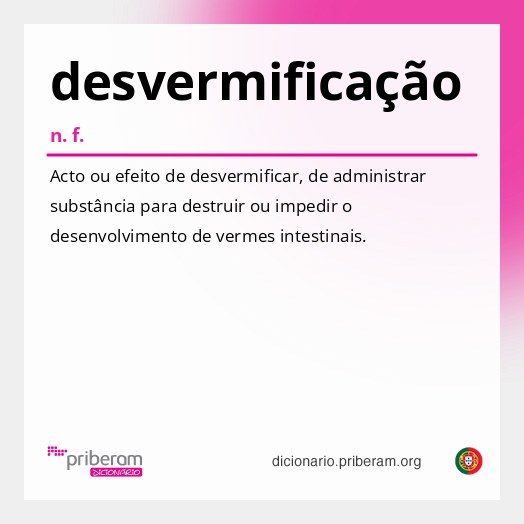 Significado de desvermificação