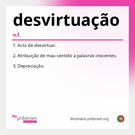 Significado de desvirtuação