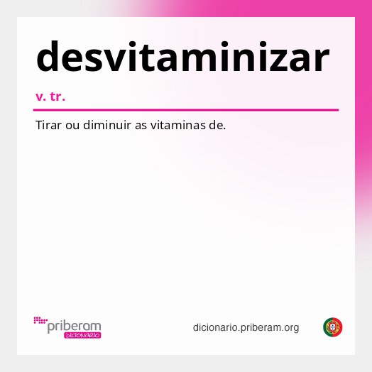 Significado de desvitaminizar