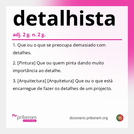 Significado de detalhista