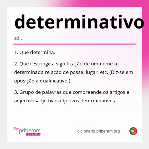 Significado de determinativo