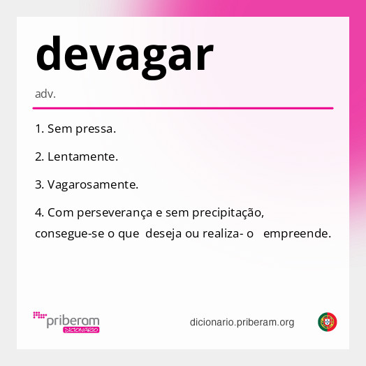 Significado de devagar
