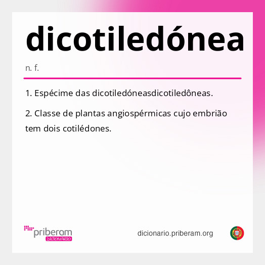 Significado de dicotiledónea