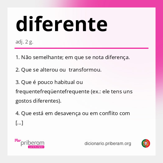 Significado de diferente