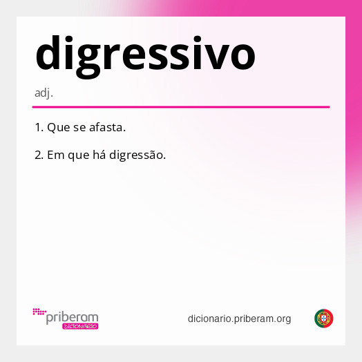 Significado de digressivo