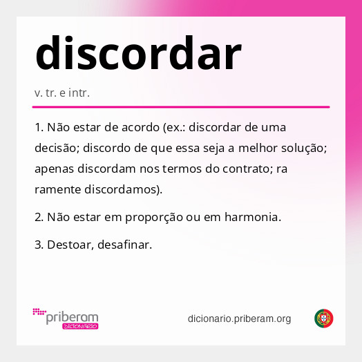 Significado de discordar