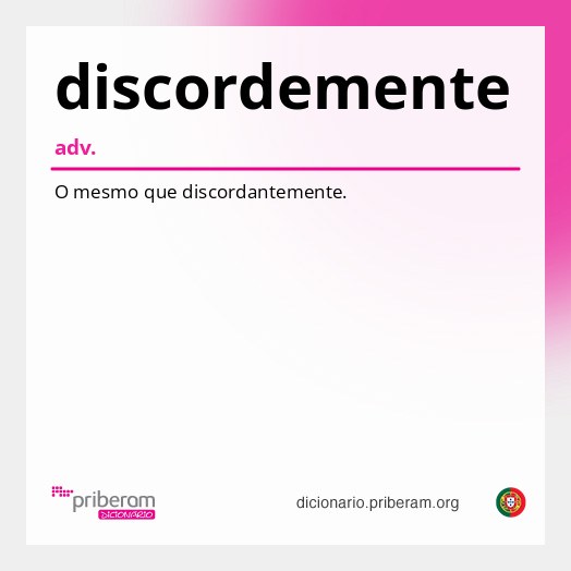 Significado de discordemente