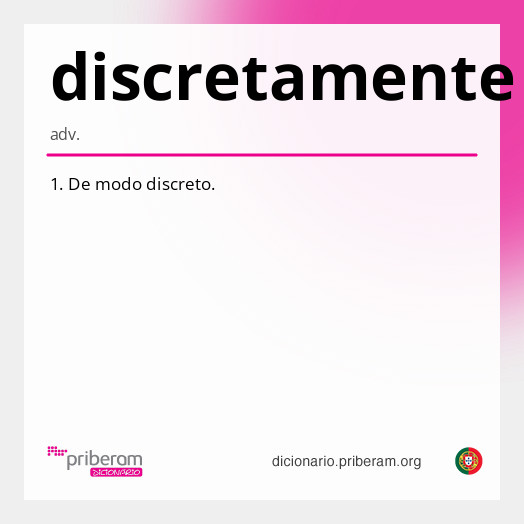 Significado de discretamente