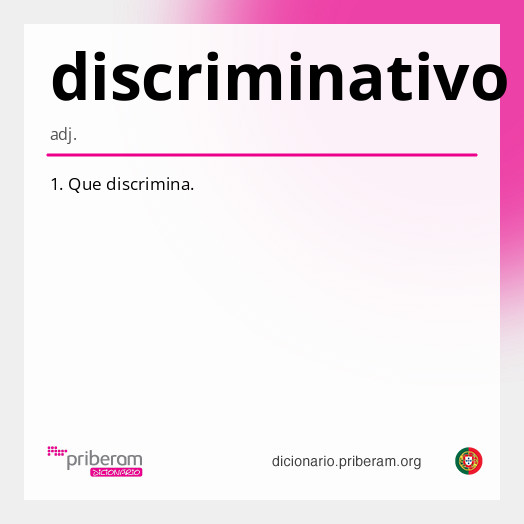 Significado de discriminativo