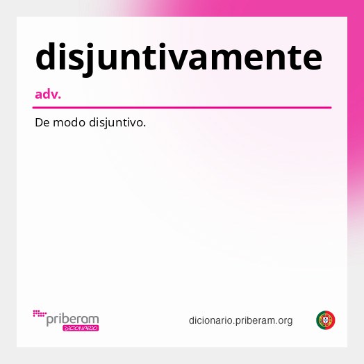 Significado de disjuntivamente