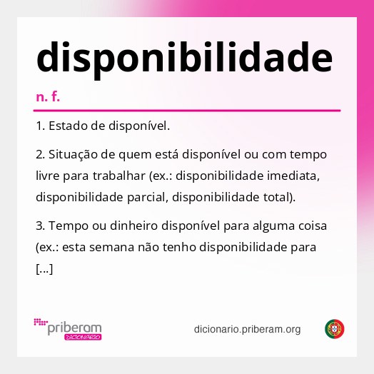 Significado de disponibilidade