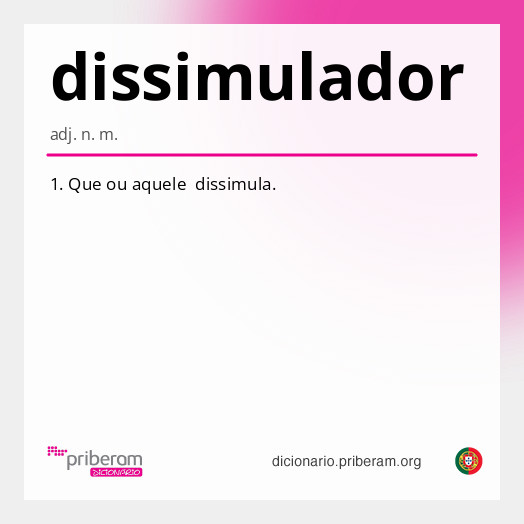 Significado de dissimulador