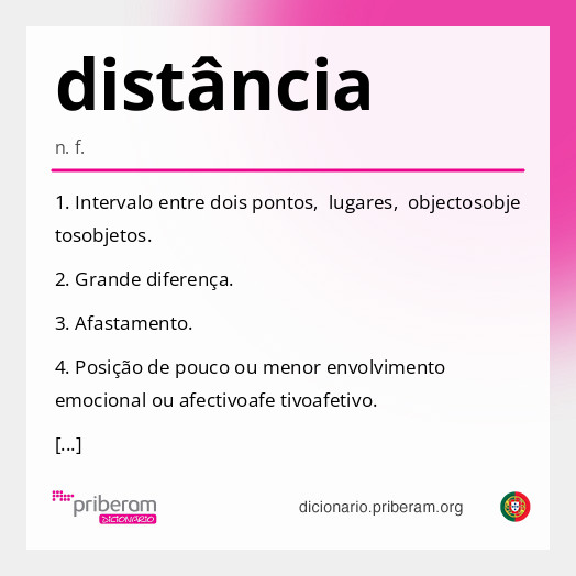 Significado de distância