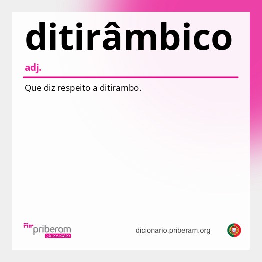 Significado de ditirâmbico