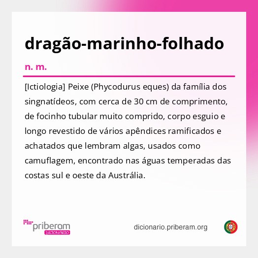 Significado de dragão-marinho-folhado