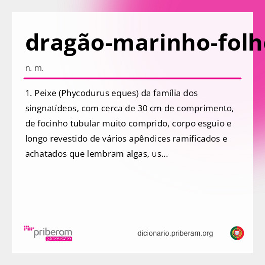 Significado de dragão-marinho-folhoso