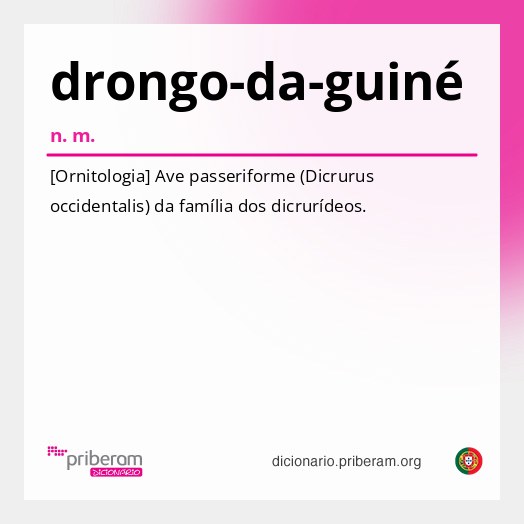 Significado de drongo-da-guiné