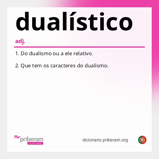 Significado de dualístico