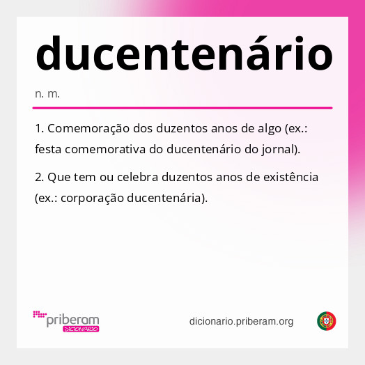 Significado de ducentenário