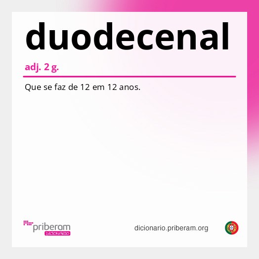 Significado de duodecenal